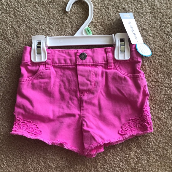 Carters Pink Cotton Shorts - NEW - Picture 1 of 4